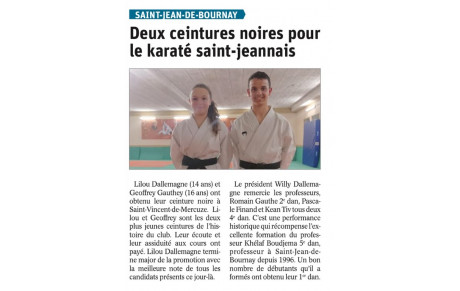 2 nouvelles ceintures noires